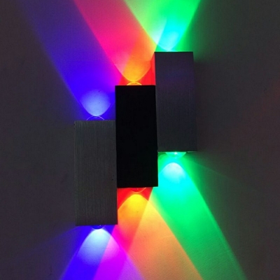 Minimalistic Simple 6-Bulb Rectangular Wall Mount Lamp Aluminum LED Wall Sconce Warm White Light