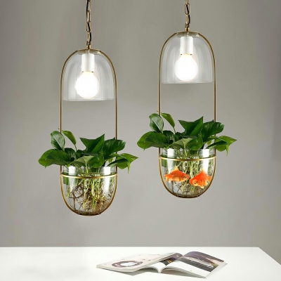 Modern Simple Style Adjustable Pendant Light with Plant DecorationPlan Pendant