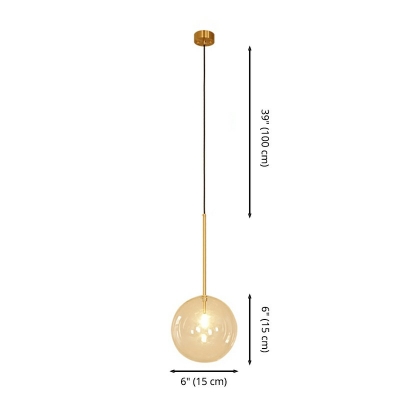 Modern Style Glass Hanging Light Globe Clear LED Modern and Simple Pendant Light for Living Room