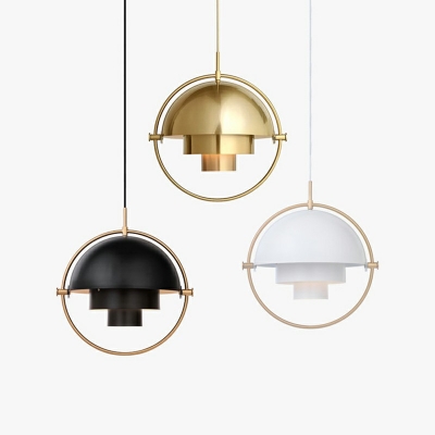 Modern Style Globe Shade Pendant Light Metal 1 Light Hanging Lamp for Restaurant
