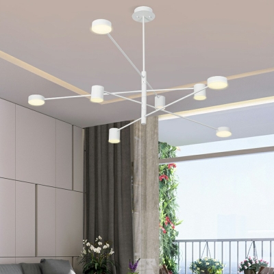 Modern Style Hanging Lights 8 Lights Third Gear Chandelier for Living Room Dinning Room