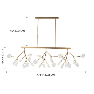 Nordic Style Island Light Firefly Shade LED Suspension Light 27 Head Branching Hanging Lamp