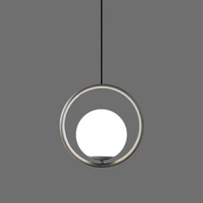 Postmodern Style Globe Hanging Light Metal Shade Glass Pendant Light for Bedside Coffee Shop