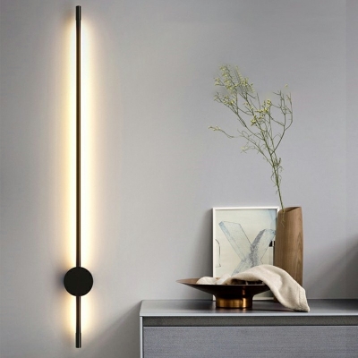RGB LED Wall Sconce Light Modern Style Black Long Strip Decorative Aluminum Bar Wall Lamp