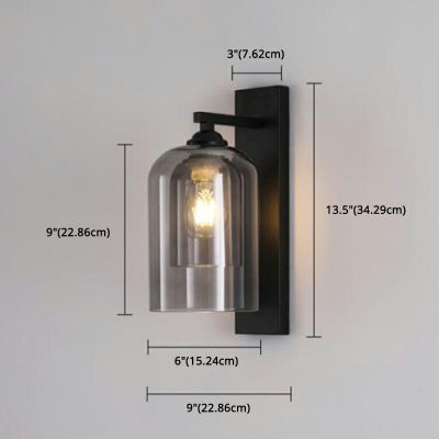 Simplicity Wall Lamp 1 Head Wall Sconce Lighting 2-Layer Glass for Living Room
