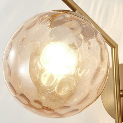 Spherical Wall Lamp Minimalist Glass Wall Sconce Lighting Single Light for Girls' Bedroom