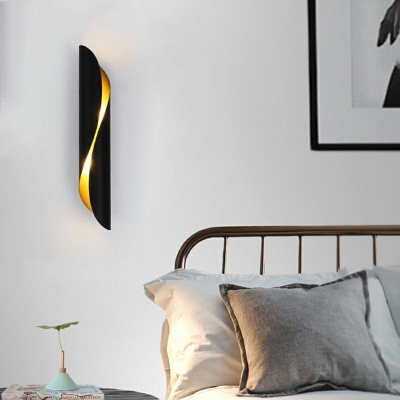 Spiral Stainless-Steel Flush Mount Wall Light Postmodern 2-Light Wall Sconce Lighting for Living Room