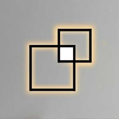 Square Shape Wall Sconce Light 3 Lights Modern Contemporary Metal and Arcylic Shade LED Indoor Wall Light