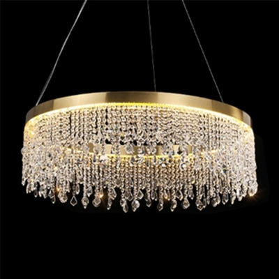 Tassel Shape Hanging Light Kit Crystal Chandelier for Living Room Hotel Lobby Dining Room