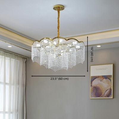 Tassel Shape Hanging Lights Crystal Chandelier for Living Room Dining Room