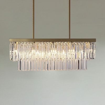 Ultra-Modern Style Island Ceiling Light Crystal Chandelier for Living Room Bedroom Dining Room