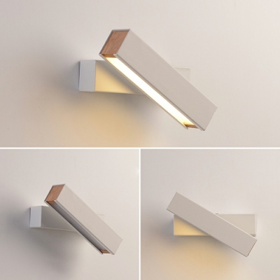 1 Head Rotatable Wall Light Fixture Minimalism Metal LED Lighting Fixture for Bedroom Headboard