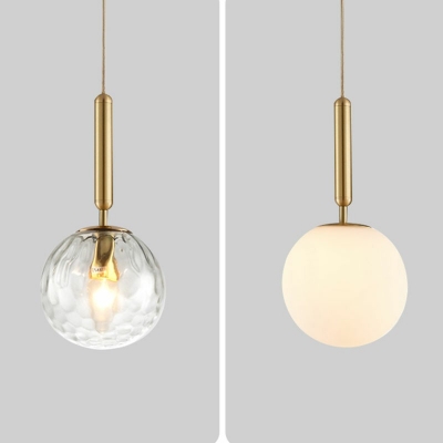 1-Light Pendant Lighting Minimalist Style Pendant Ceiling Lights with Glass