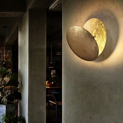 1 Light Round Disc Wall Lighting Ideas Rotatable Sconce Light with Contemporary Style