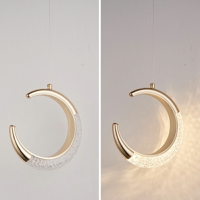 Acrylic LED Suspension Pendant Pendant Light Fixture in Single Light,Gold