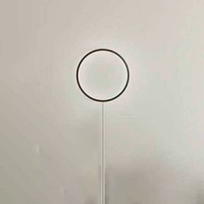Black Metal Modern Style Wall Light LED Fixture Ambient Ring LED Wall Sconce for Bedroom