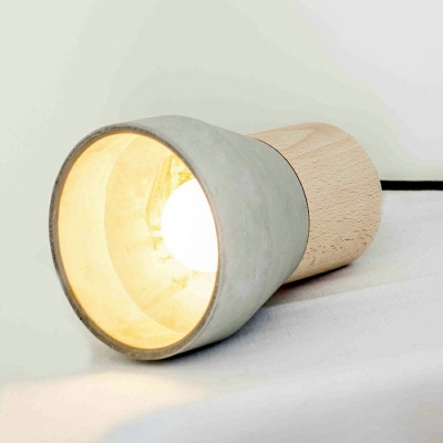 Child's Bedroom Pendant Light Single Head Cement & Wood Hanging Lamp for Hallway