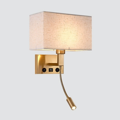 Contemporary 1 Head Brass Task Lighting LED Bedside Reading Lamp for Living Room