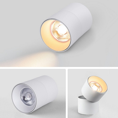 Contemporary Style Cylindrical Flush Ceiling Light 1 Light Metal Shade LED Ceiling Light for Bedroom