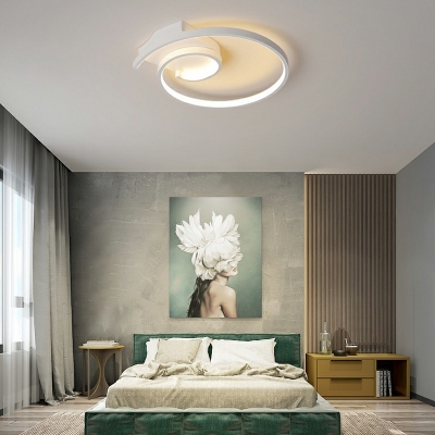 Creative Contemporary Flush Mount Lamp Iron Shade LED Lamp for Bedroom, 16.5