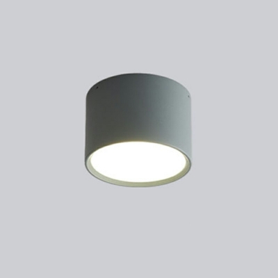 Cylinder Flush Mount Light Modern Nordic Contracted Aluminum and Acrylic Shade Light for Living Room