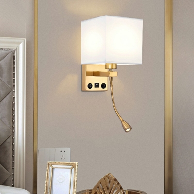 High Quality Fabric Sconce Light Contemporary 2 Head Wall Mount Lighting for Bedroom