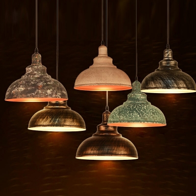 Industrial Style Bowl-Shaped Pendant Light Metal 1 Light Hanging Lamp for Kitchen