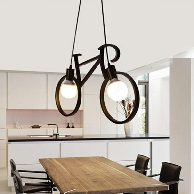 Industrial Style Multi-Light Pendant Light Metal 2 Light Hanging Lamp