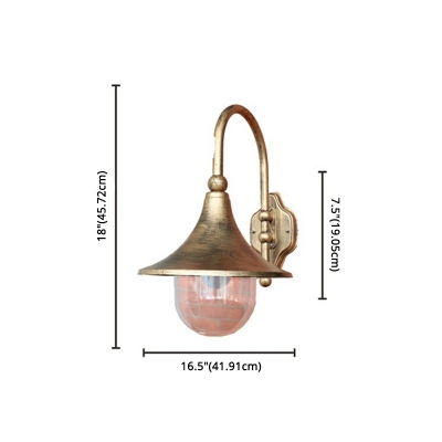 Industrial Vintage Trumpet Shaped Wall Light Metal 1 Light Wall Lamp in Bronze