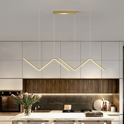 Island Light Fixture 2 Lights Modern Contemporary Metal and Rubber Shade LED Hanging Light for Kitchen