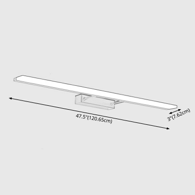Linear Wall Mount Light with Metal Silver Diffuser Arcylic Shade Integrated Led Vanity Light for Bathroom