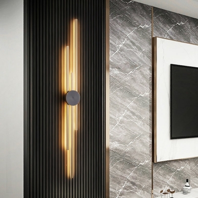 Linear Wall Sconce Light 3 Lights Modern Metal and Arcylic Shade Wall Light for Bedroom