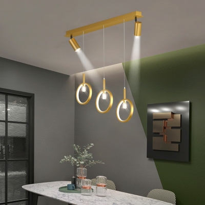 Minimalism Style Circles LED Island Light Adjustable Spotlight Fixture for Dining Room