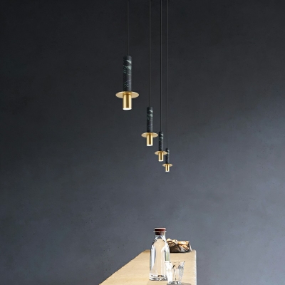 Minimalism Style LED Hanging Light 1-Bulb Tube Stone Suspension Lamp for Kitchen Bar