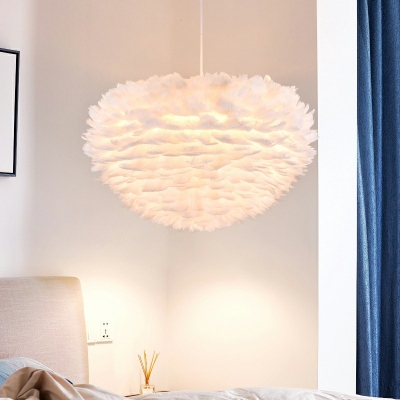 Modern Style Hanging Lights Feather Hanging Light Kit for Living Room Bedroom