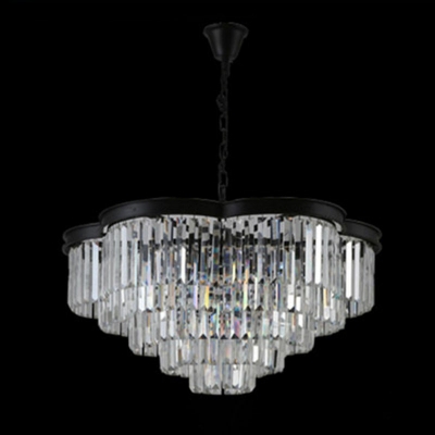 Modern Style Round Shaped Pedent Light Crystal 12 Light Hanging Lamp for Living Room