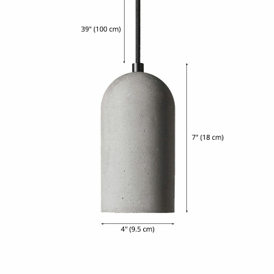 Nordic Style Cement Pendant Light Modern and Industrial Cylinder Hanging Light for Bar Coffee Shop