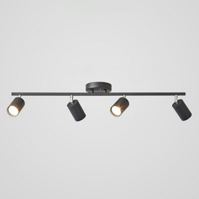 Nordic Style Metal Track Lighting LED Cylindrical Semi Flush Ceiling Light for Foyer and Cloakroom