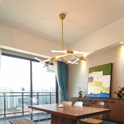 Postmodern Hanging Lights Metal 10 Head Chandelier for Living Room Bedroom Dining Room