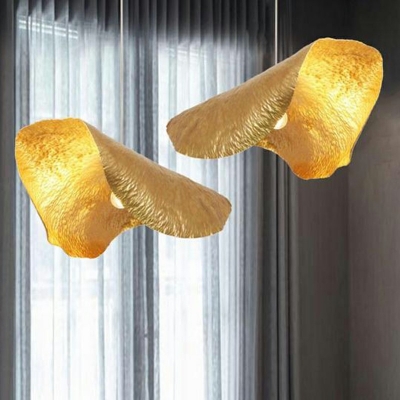 Postmodern Style Metal Pendant Light Lotus Leaf Luxury Hanging Light for Living Room Dinning Room