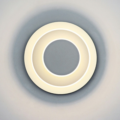 Round Wall Sconce Light 2 Lights Creative Modern Nordic Metal and Acrylic Shade Wall Light for Bedroom, 9