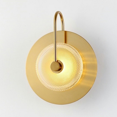 Round Wall Sconce Light Post-Modern Contracted Metal Shade Wall Light for Bedroom