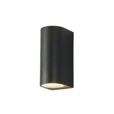 Simple Up and Down LED Wall Sconce in Black Metal Courtyard Wall Lighting