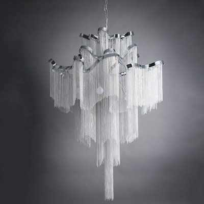 Tassel Shape Hanging Light Kit Postmodern Chandelier for Hotel Lobby Dining Room