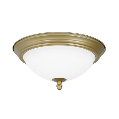 Traditional Style Dome Flush Lighting Glass LED Flush Mount Ceiling Light Fixture for Porch Highway