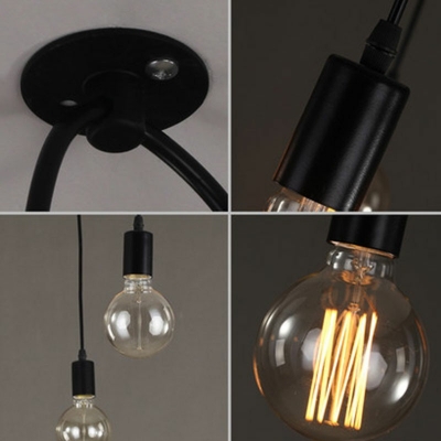 Vintage Black Pendant Light Fixtures 8 Heads Pendant Lighting Fixtures Spider