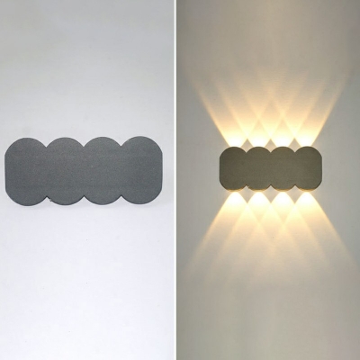 Wall Light 8 Lights Contracted Modern Metal and Acrylic Shade Wall Mount Light for Courtyard
