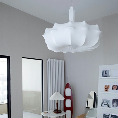 White Irregular Hanging Pendant Lights Silk 3-Light Pendant Ceiling Lights