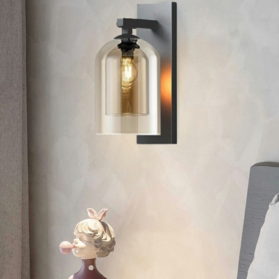 1 Light Glass Wall Sconces Industrial Style Wall Hanging Lights for Living Room