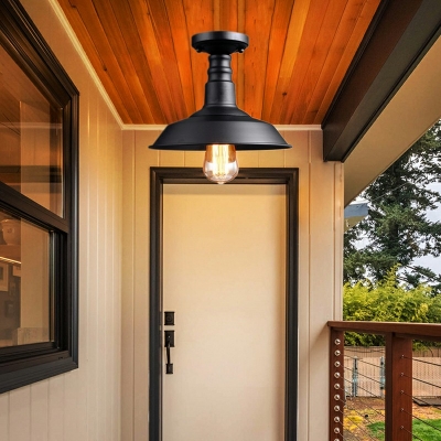 Barn Semi Flushmount Traditional Metal 1 Light Semi Flush Light Fixture Finish for Foyer Porch